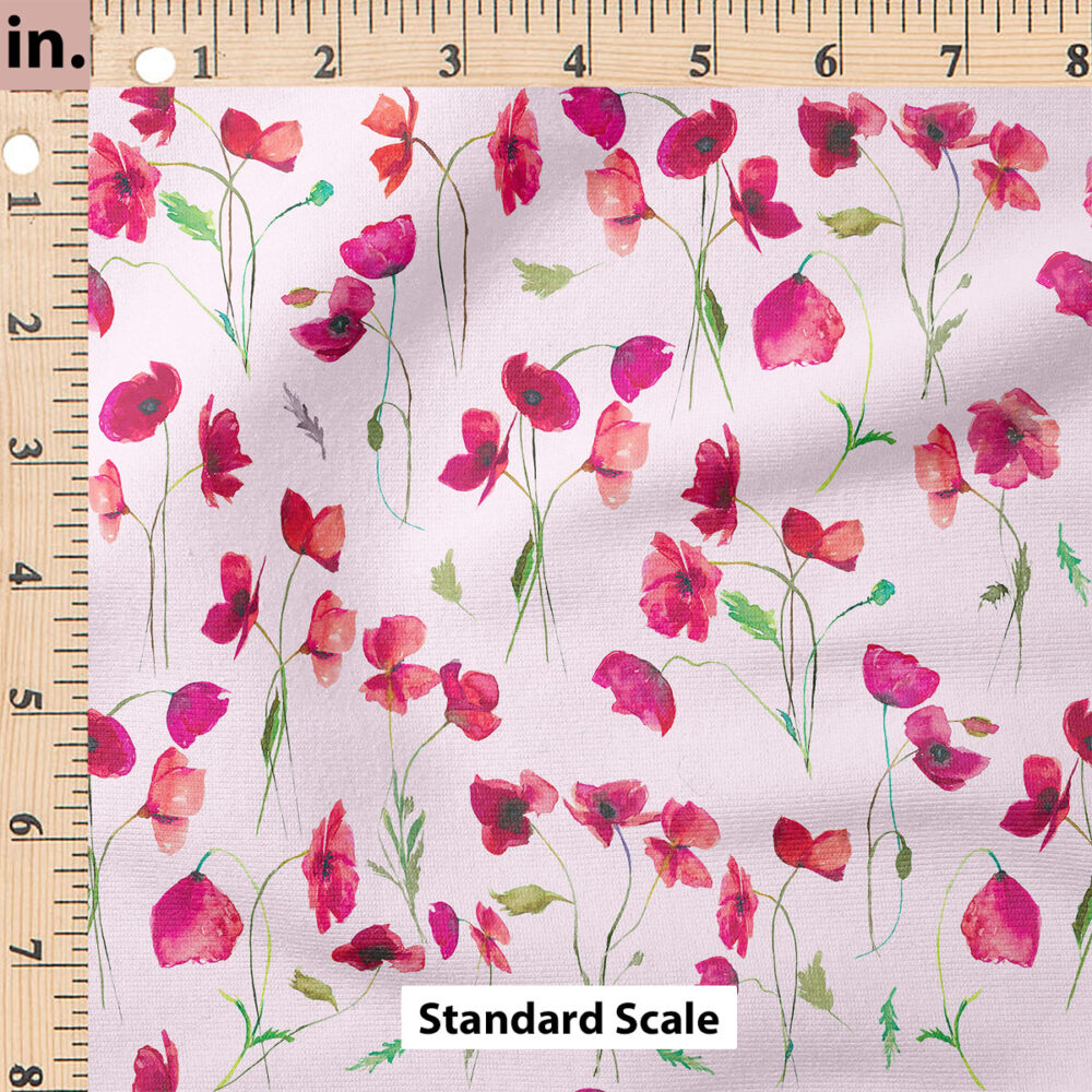 Ruler Scale for Pink Watercolor Poppies (Wisp Pink) by Hip Kid Designs